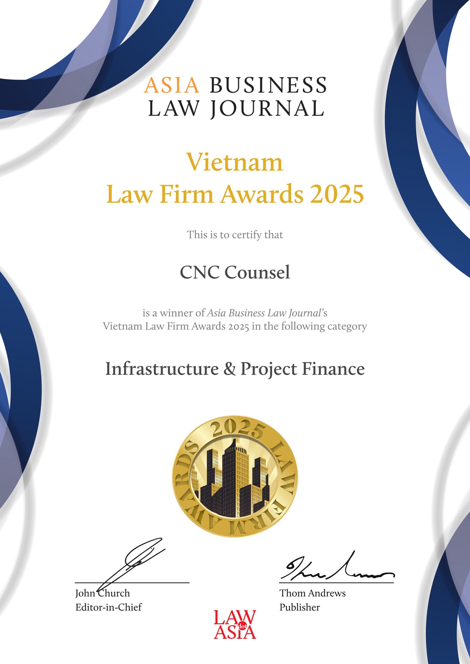 CNC tự hào được vinh danh tại Vietnam Law Firm Awards 2025