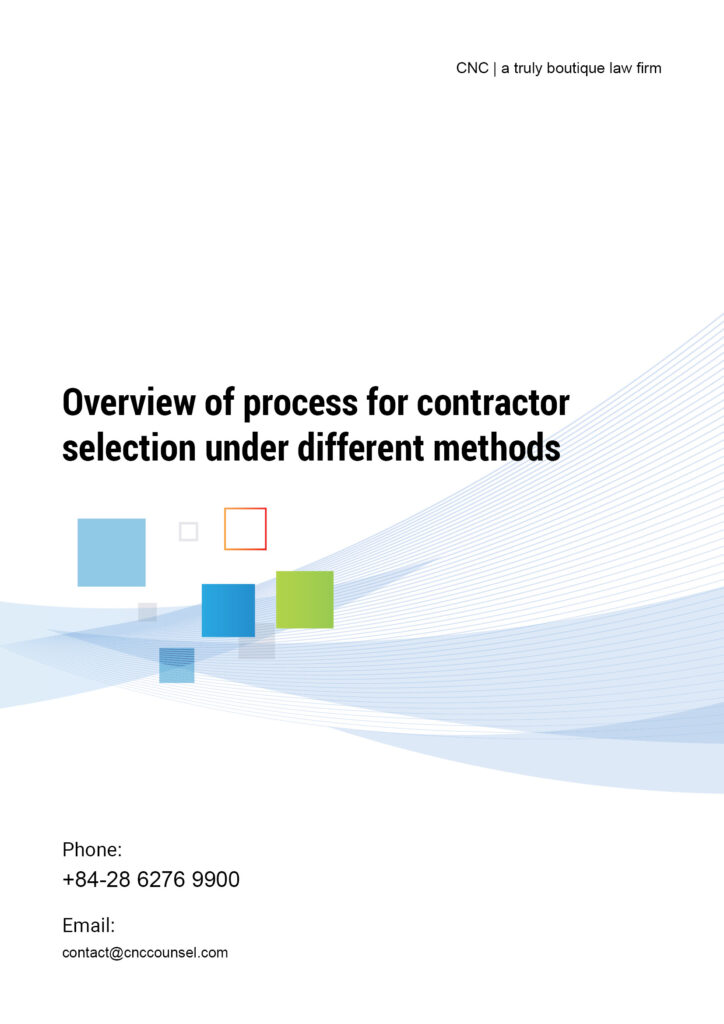 Overview of process for contractor selection under different methods