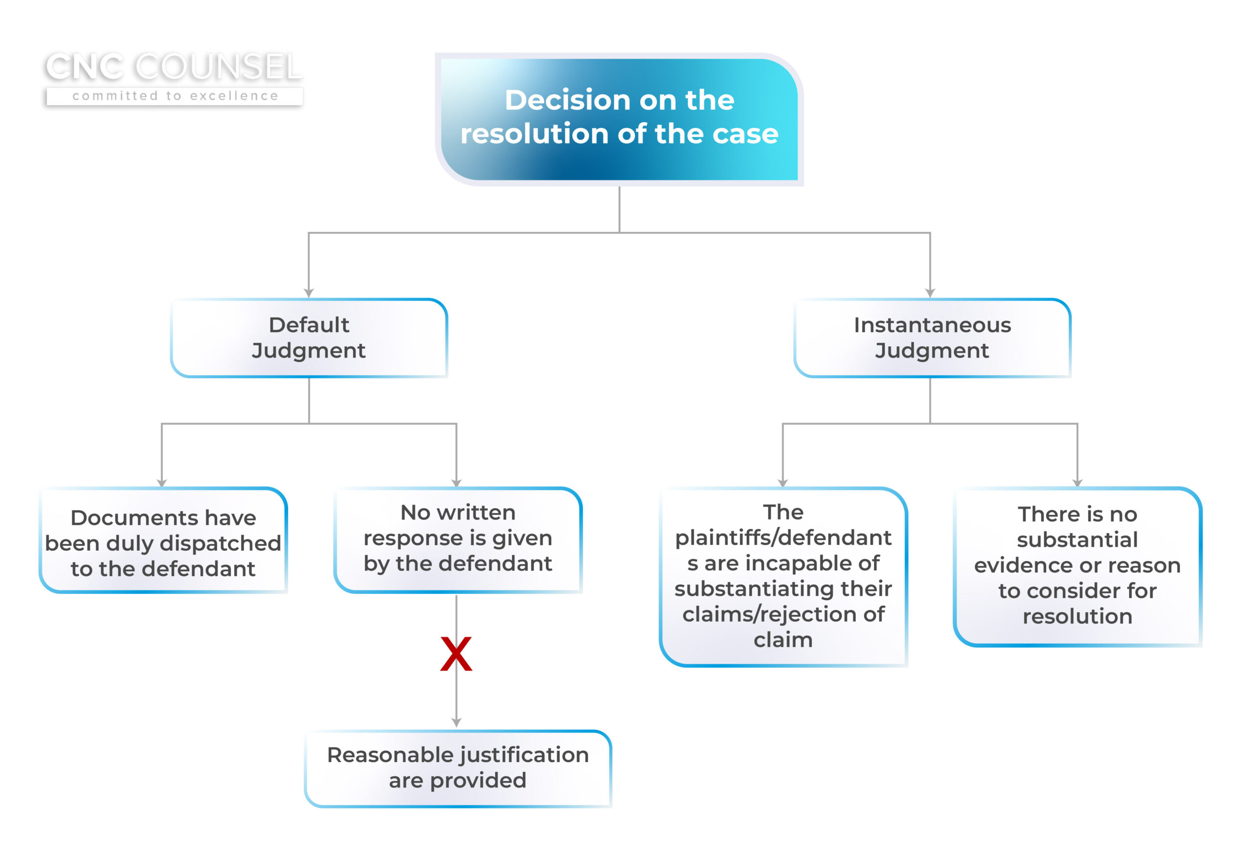 Decision on the resolution of the case
