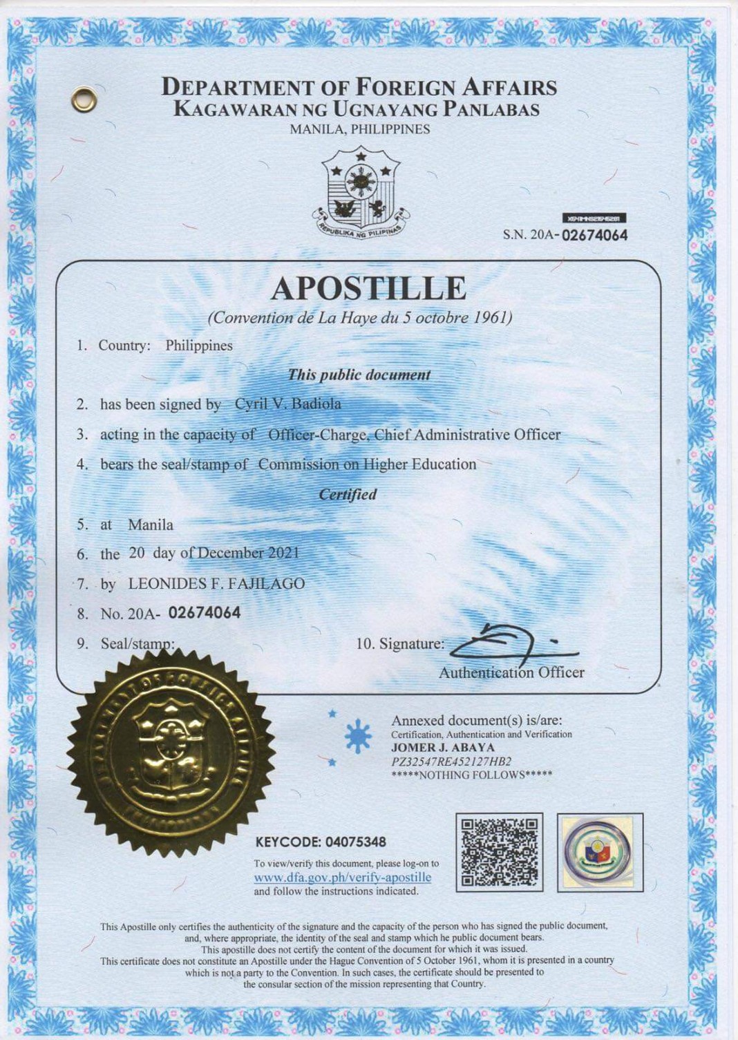 Mẫu tem Apostille được phát hành dưới dạng giấy