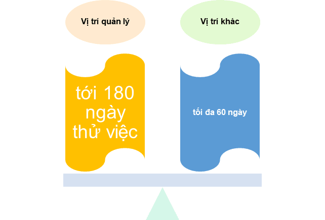 Khác biệt về thời gian thử việc giữa vị trí quản lý và vị trí khác