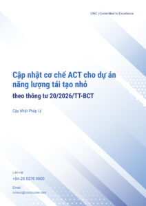 Cập nhật cơ chế ACT cho dự án năng lượng tái tạo nhỏ theo Thông tư 20/2026/TT-BCT